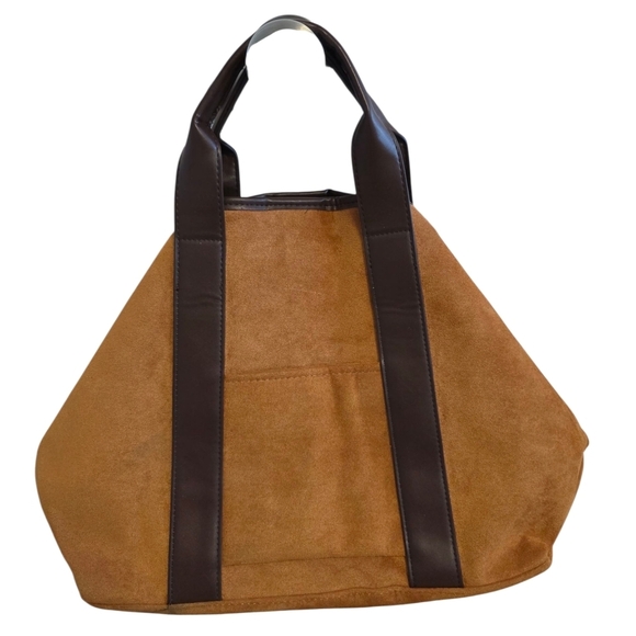 Source Unknown Handbags - Tan and Brown SuedeTote Bag